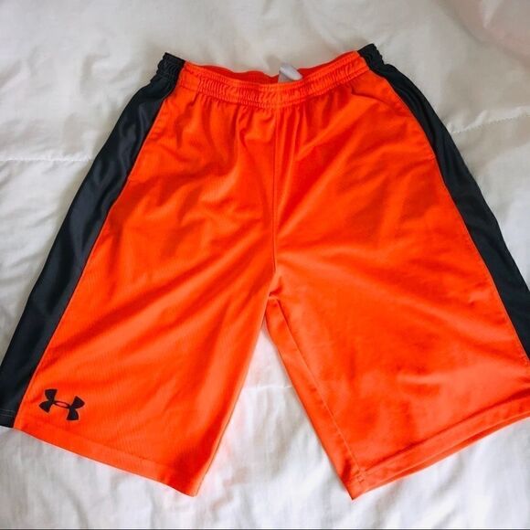 Under Armour boys athletic orange shorts size YLG - Picture 1 of 3